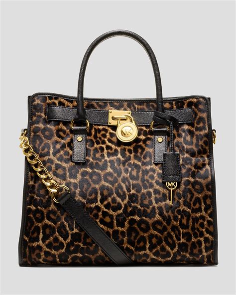 michael kors leopard hamilton|Michael Kors Hamilton studded bag.